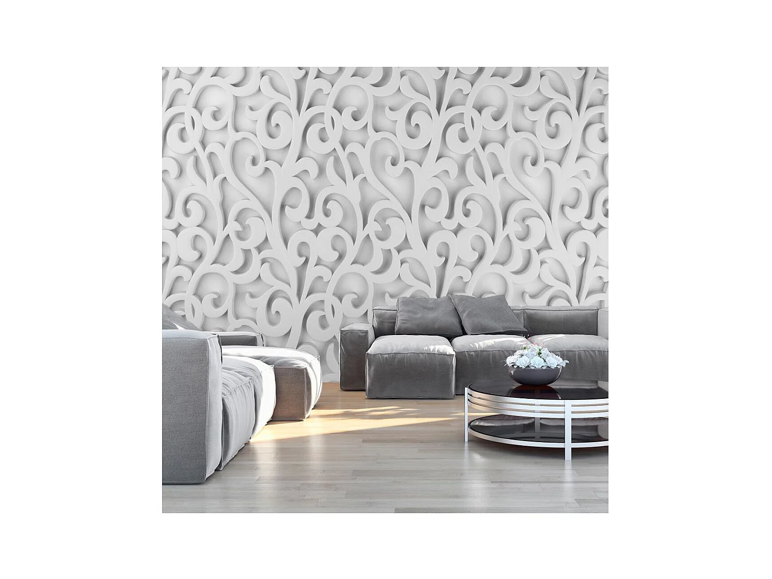 Papier Peint "White Ornament" 175 x 250 cm