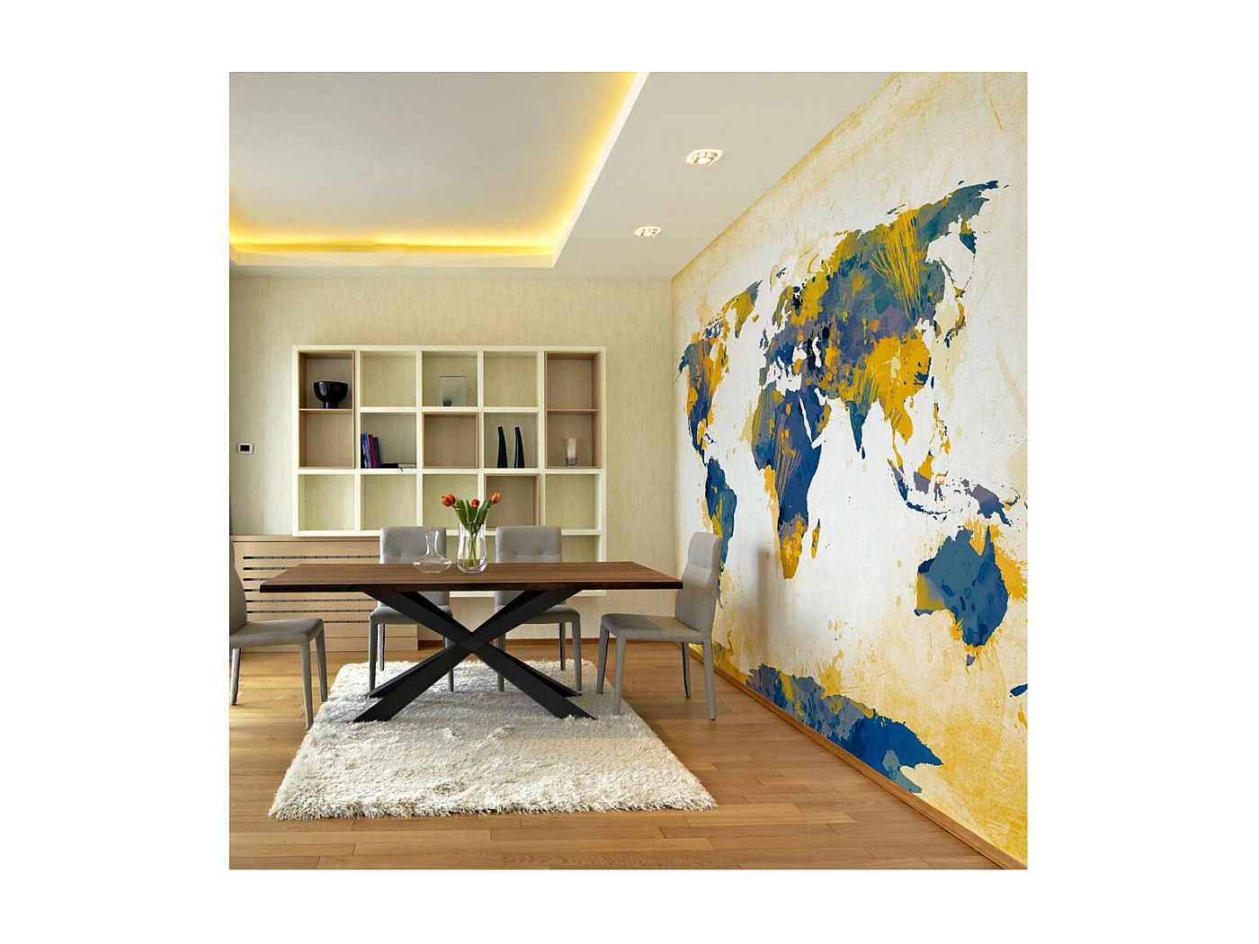 Papier Peint Carte Du Monde Gold Diggers – 450x270 Cm – Multicolore – Paris Prix