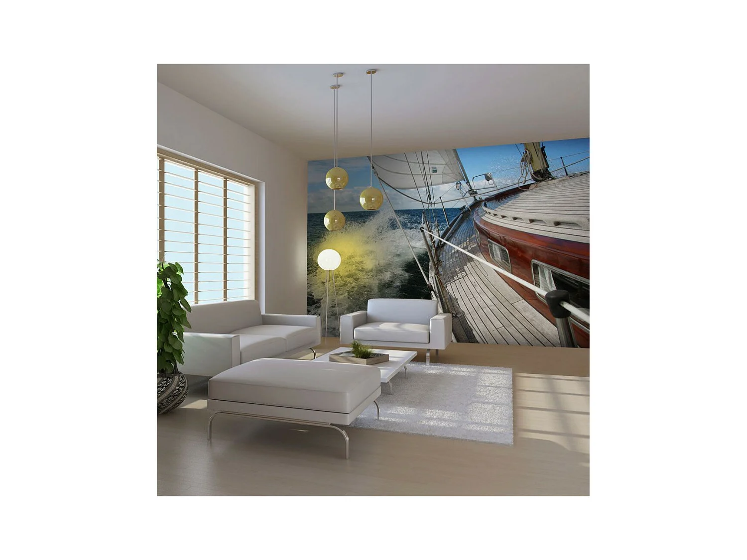 Papier Peint "Croisière en Bateau dans la Mer Ahoj!" 193 x 250 cm