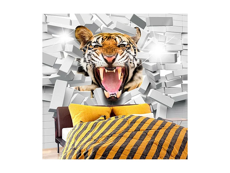 Papier Peint "Tiger Jump" 70 x 100 cm