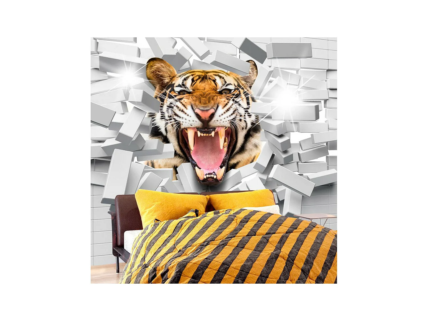 Papier Peint "Tiger Jump" 70 x 100 cm