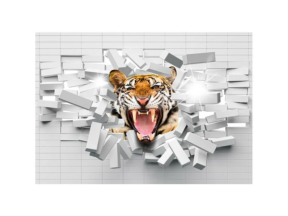 Papier Peint "Tiger Jump" 70 x 100 cm