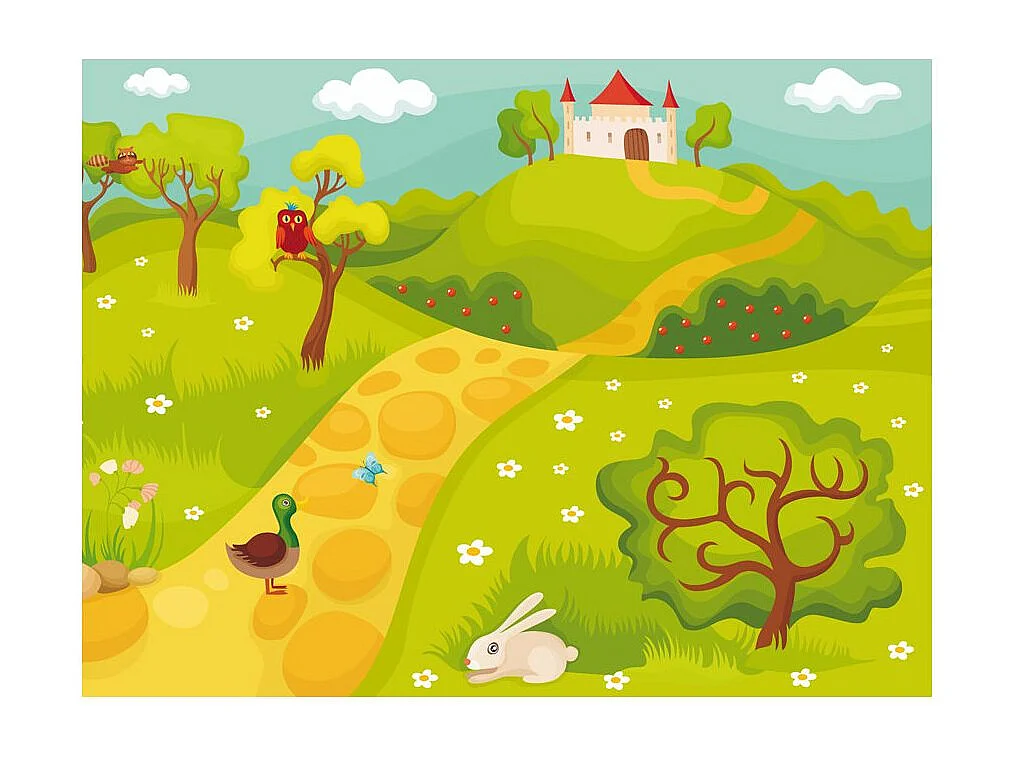 Papier Peint "En Chemin Vers le Château Magique" 154 x 200 cm