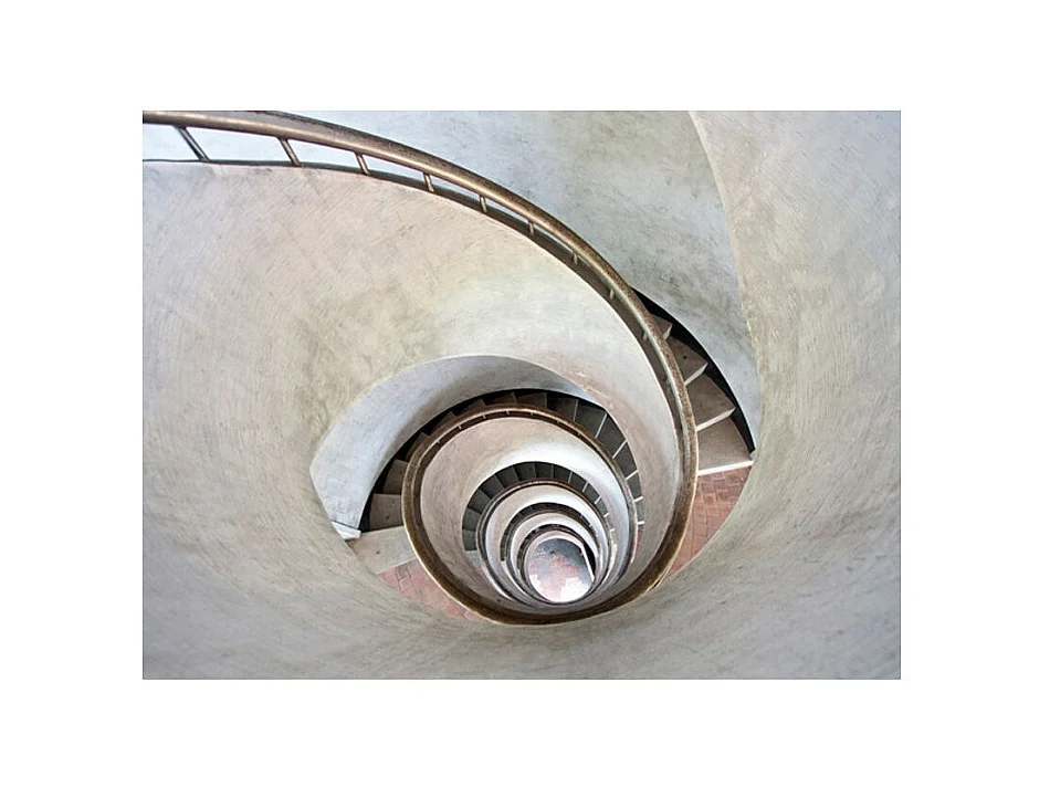 Papier Peint "White Spiral Stairs" 193 x 250 cm
