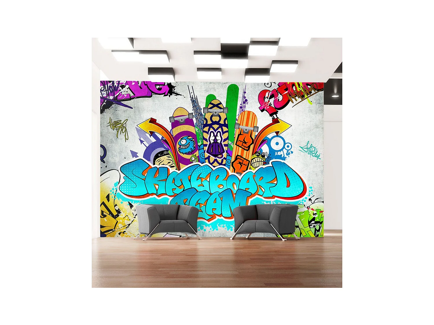 Papier Peint "Skateboard Team" 210 x 300 cm