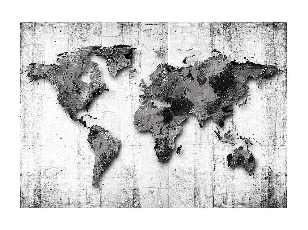 Papier Peint "World in Shades of Gray" 70 x 100 cm