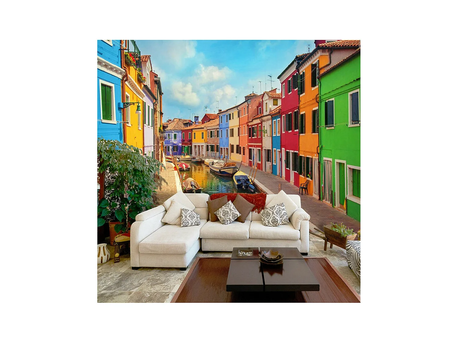 Papier Peint "Colorful Canal in Burano" 245 x 350 cm