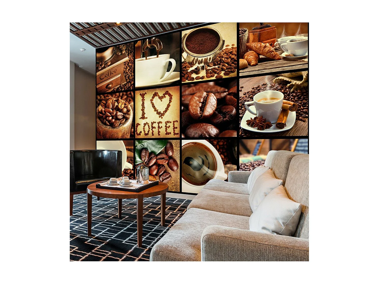 Papier Peint "Coffee Collage" 105 x 150 cm