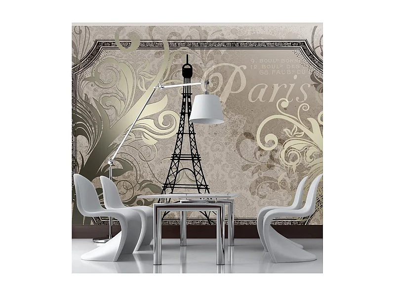 Papier Peint "Vintage Paris Gold" 140 x 200 cm