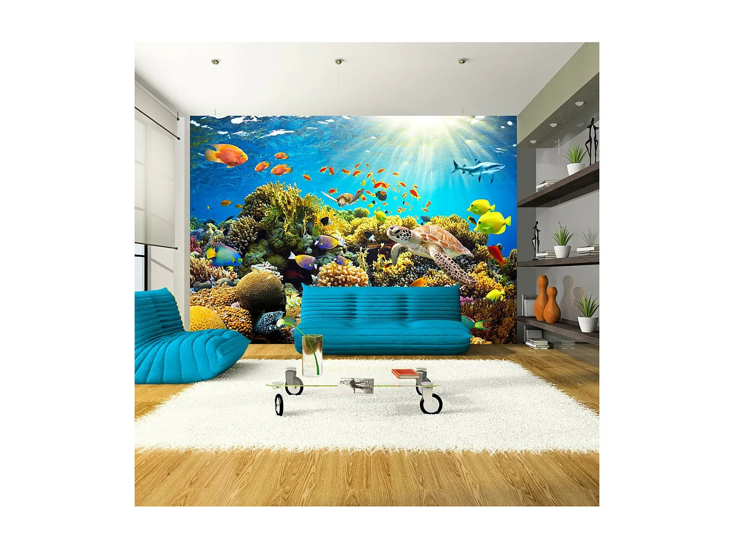 Papier Peint "Underwater Land" 140 x 200 cm