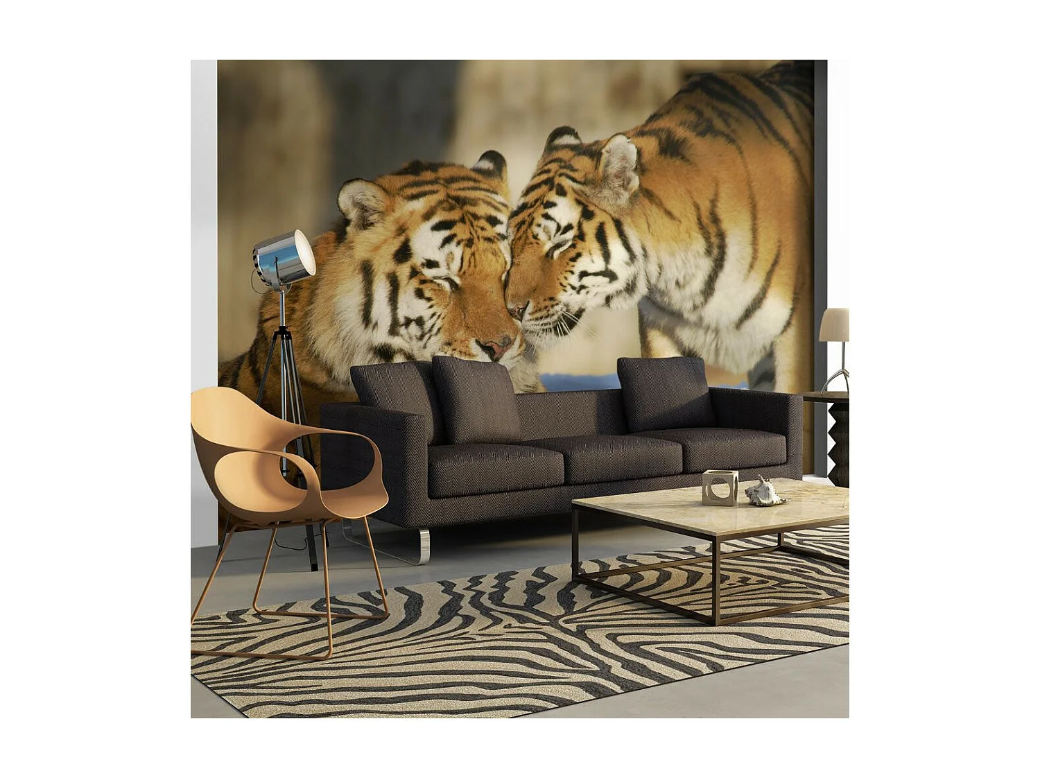 Papier Peint "Tigres : l'amour Inconditionnel" 231 x 300 cm