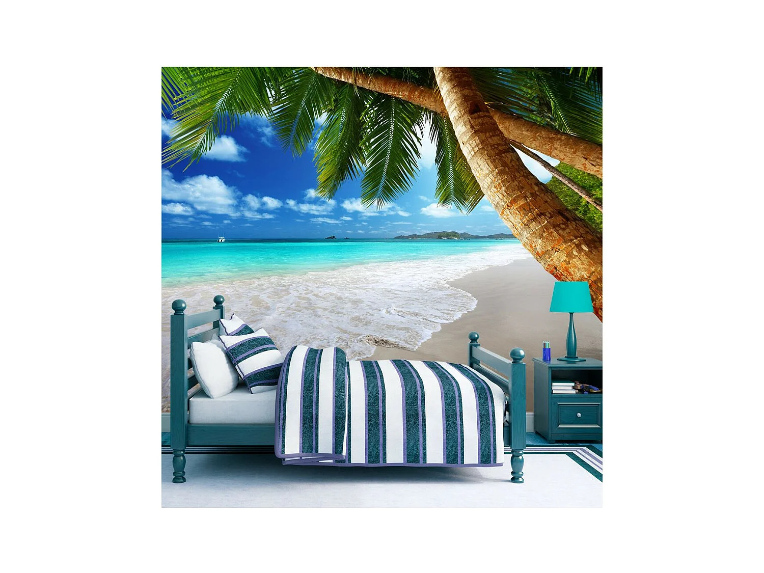 Papier Peint "Île Tropicale" 140 x 200 cm
