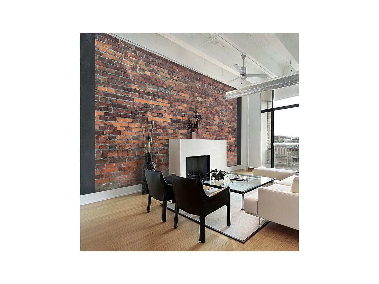 Papier Peint "Vintage Wall Red Brick" 245 x 350 cm