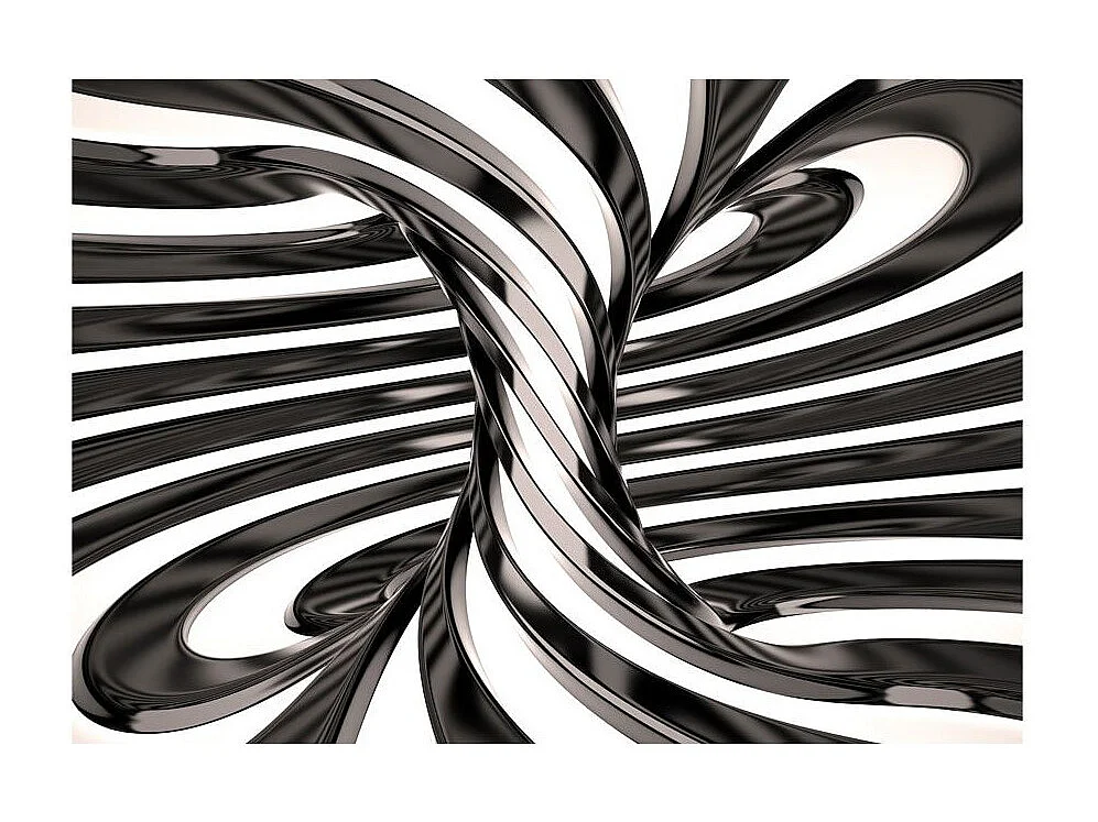 Papier Peint "Black & White Swirl" 105 x 150 cm