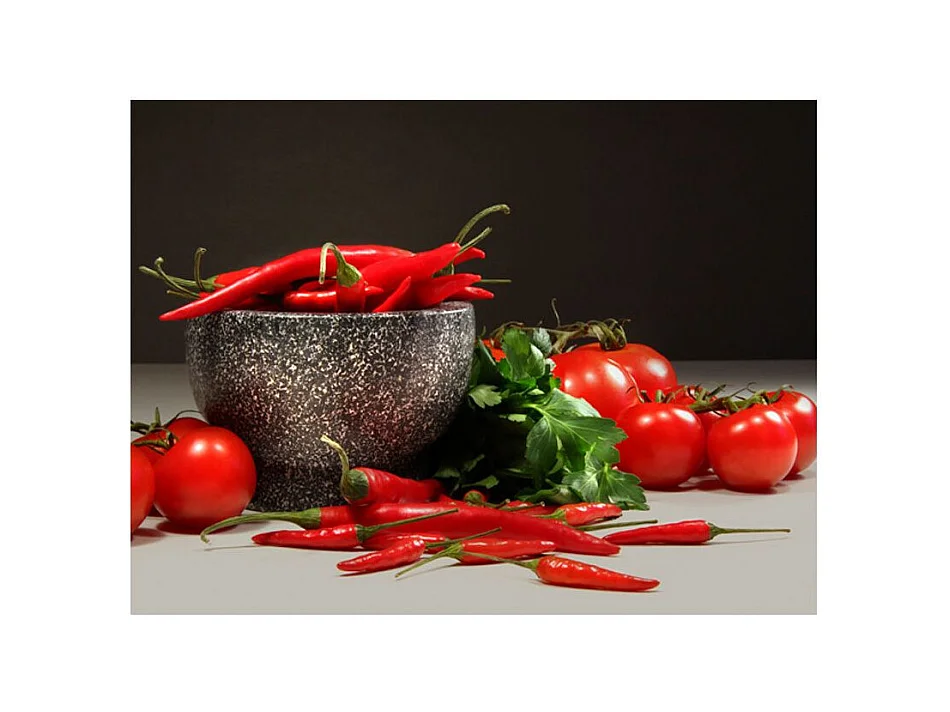 Papier Peint "Tomates & Piments Rouges" 154 x 200 cm
