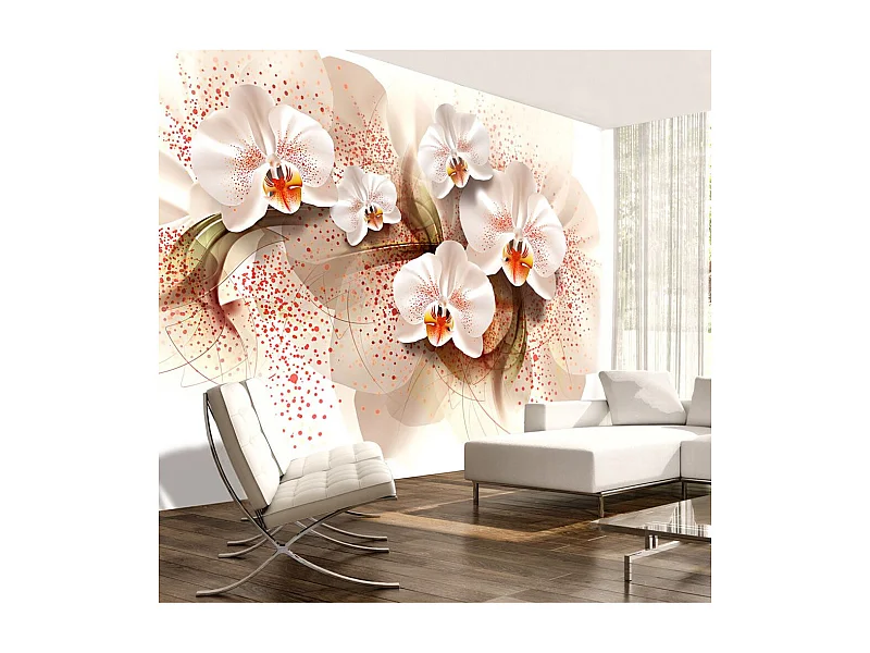 Papier Peint "Pale Yellow Orchids" 210 x 300 cm