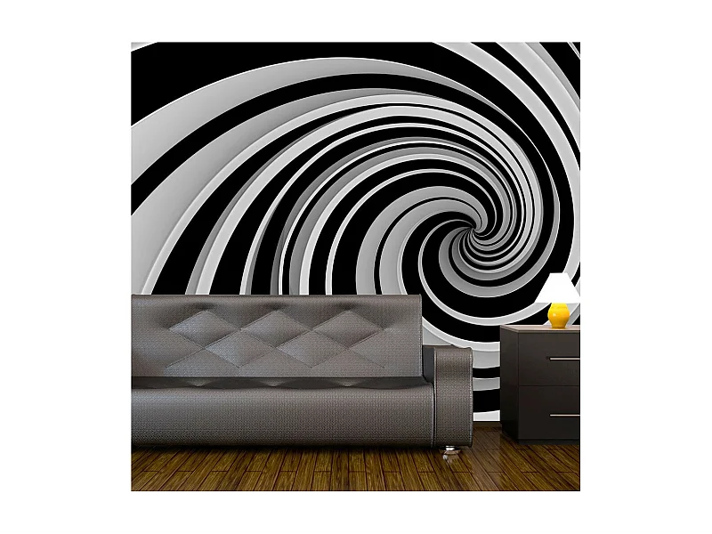 Papier Peint II "Black & White Swirl" 193 x 250 cm