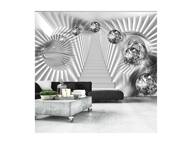 Papier Peint "Escalier en Argent" 245 x 350 cm