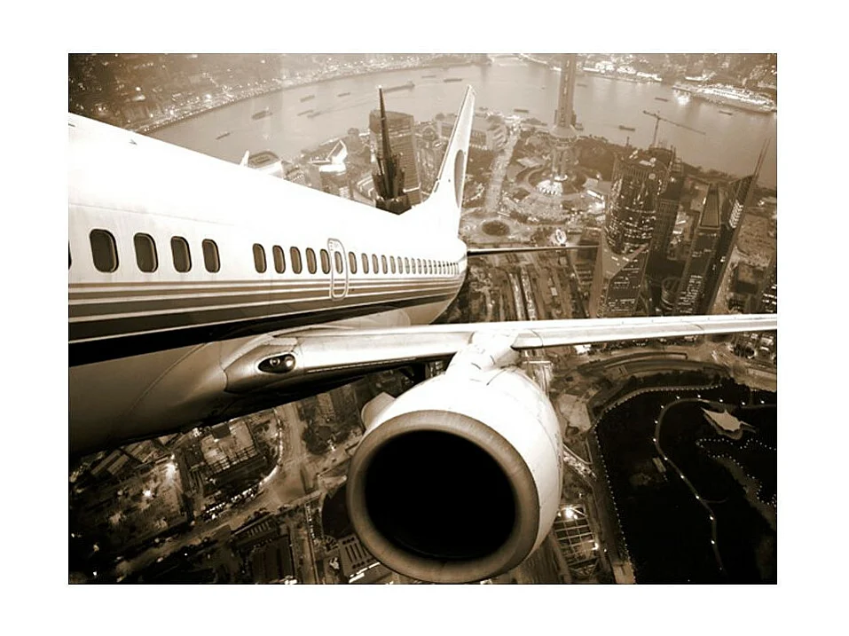 Papier Peint "Avion Décollant de l'Aéroport" 193 x 250 cm
