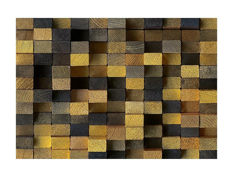 Papier Peint "Wooden Cubes" 105 x 150 cm