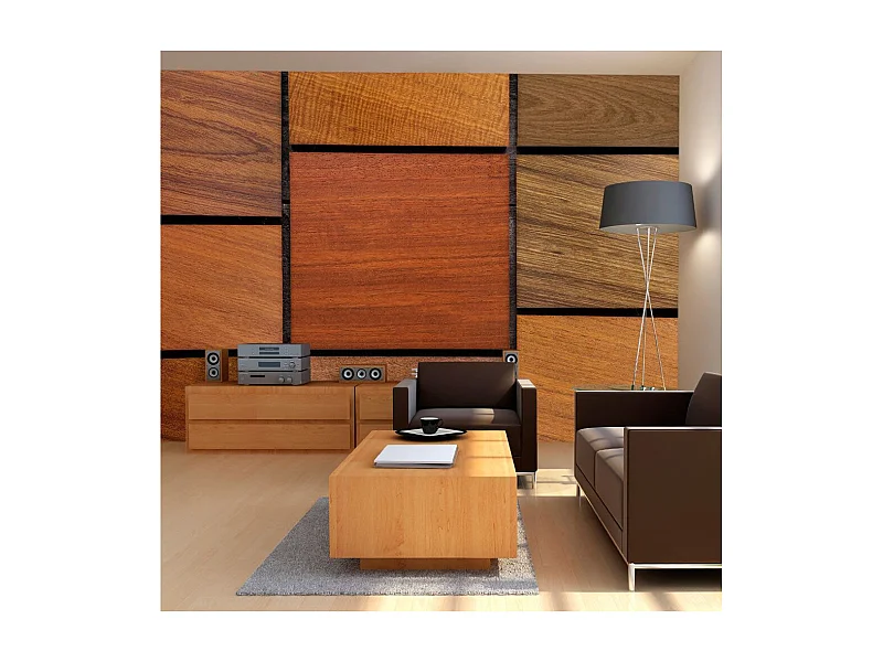 Papier Peint "Cubes en Bois" 70 x 100 cm