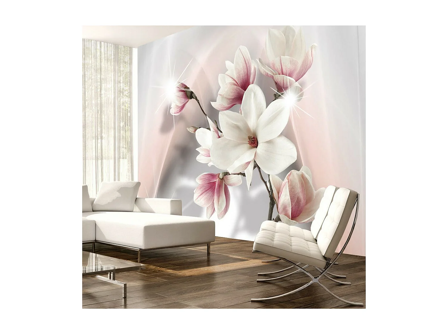 Papier Peint "White Magnolias" 140 x 200 cm