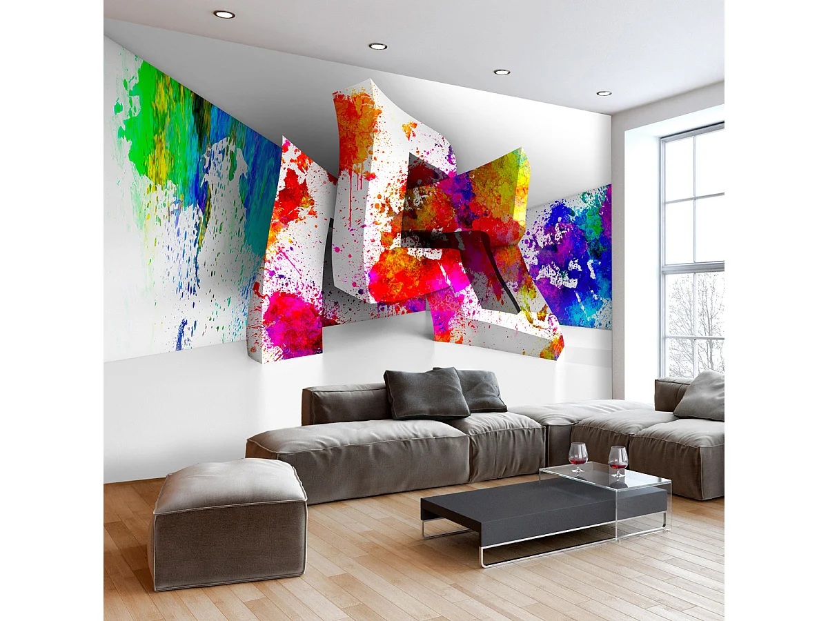 Papier Peint "Three Dimensional Shapes" 70 x 100 cm