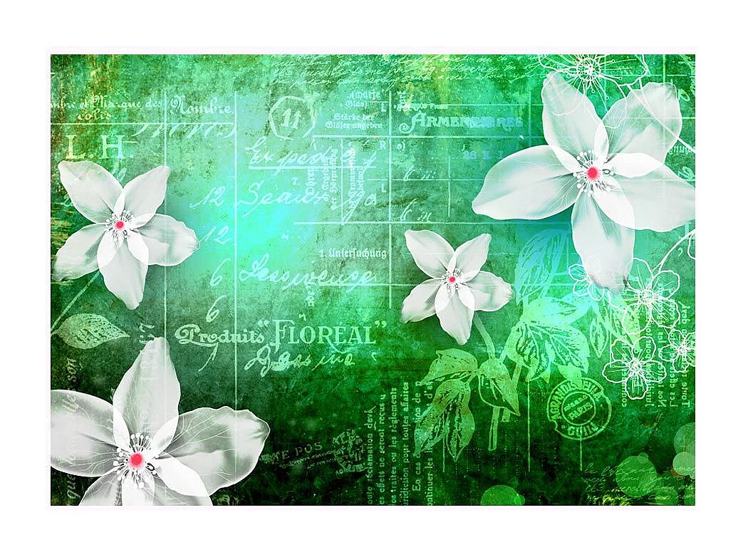 Papier Peint "Floral Notes III" 140 x 200 cm