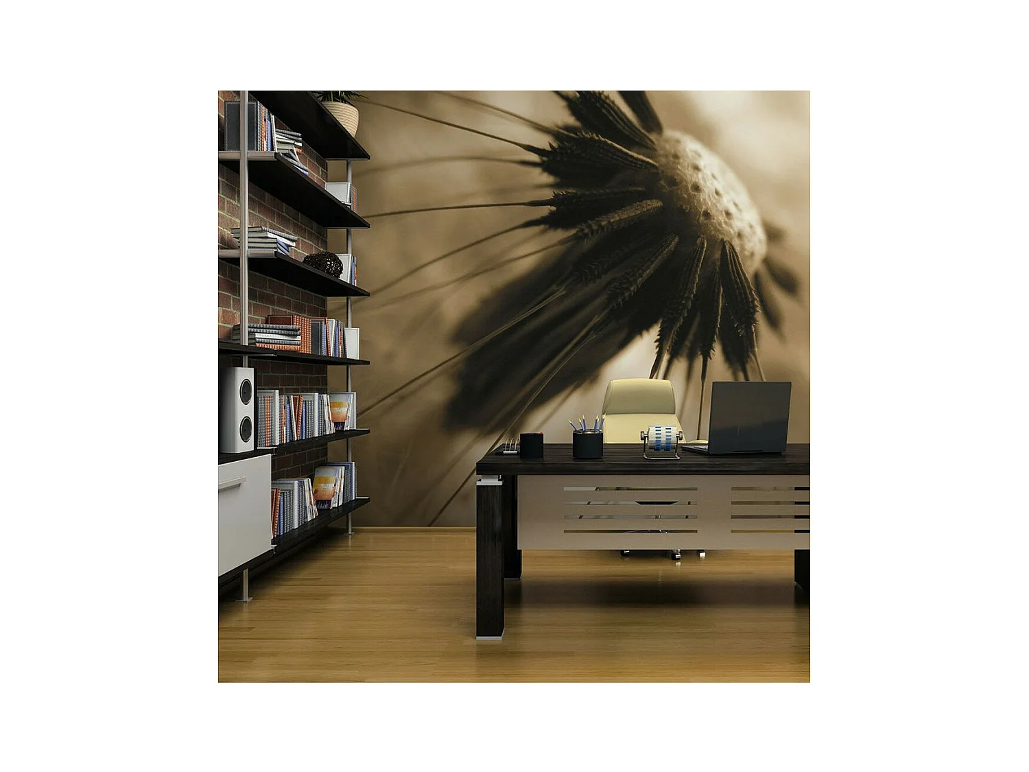 Papier Peint "Pissenlit Sépia II" 231 x 300 cm