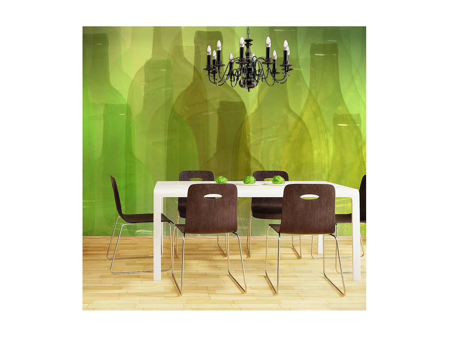 Papier Peint "Bouteilles Vertes" 231 x 300 cm