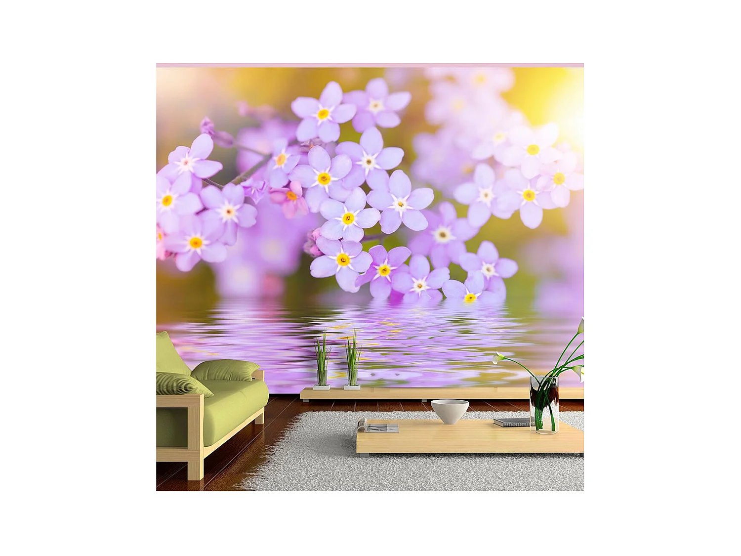 Papier Peint "Violet Petals in Bloom" 105 x 150 cm