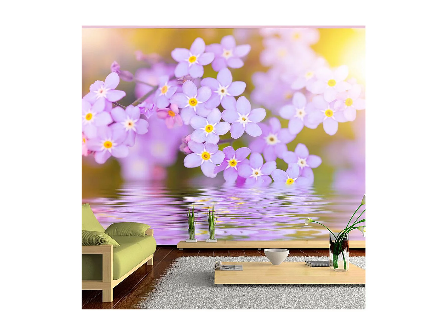 Papier Peint "Violet Petals in Bloom" 105 x 150 cm