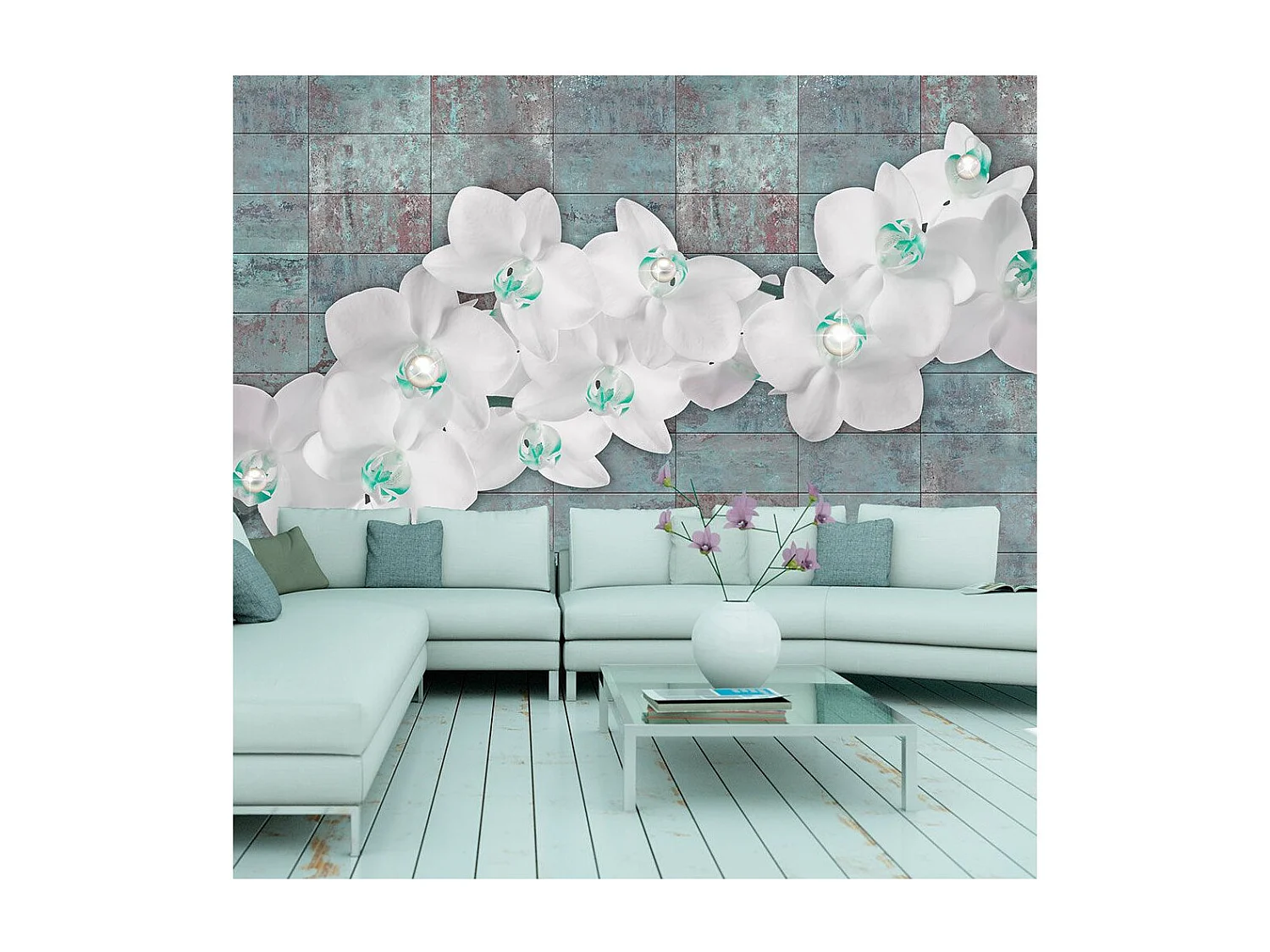 Papier Peint "Orchids with Pearls" 105 x 150 cm