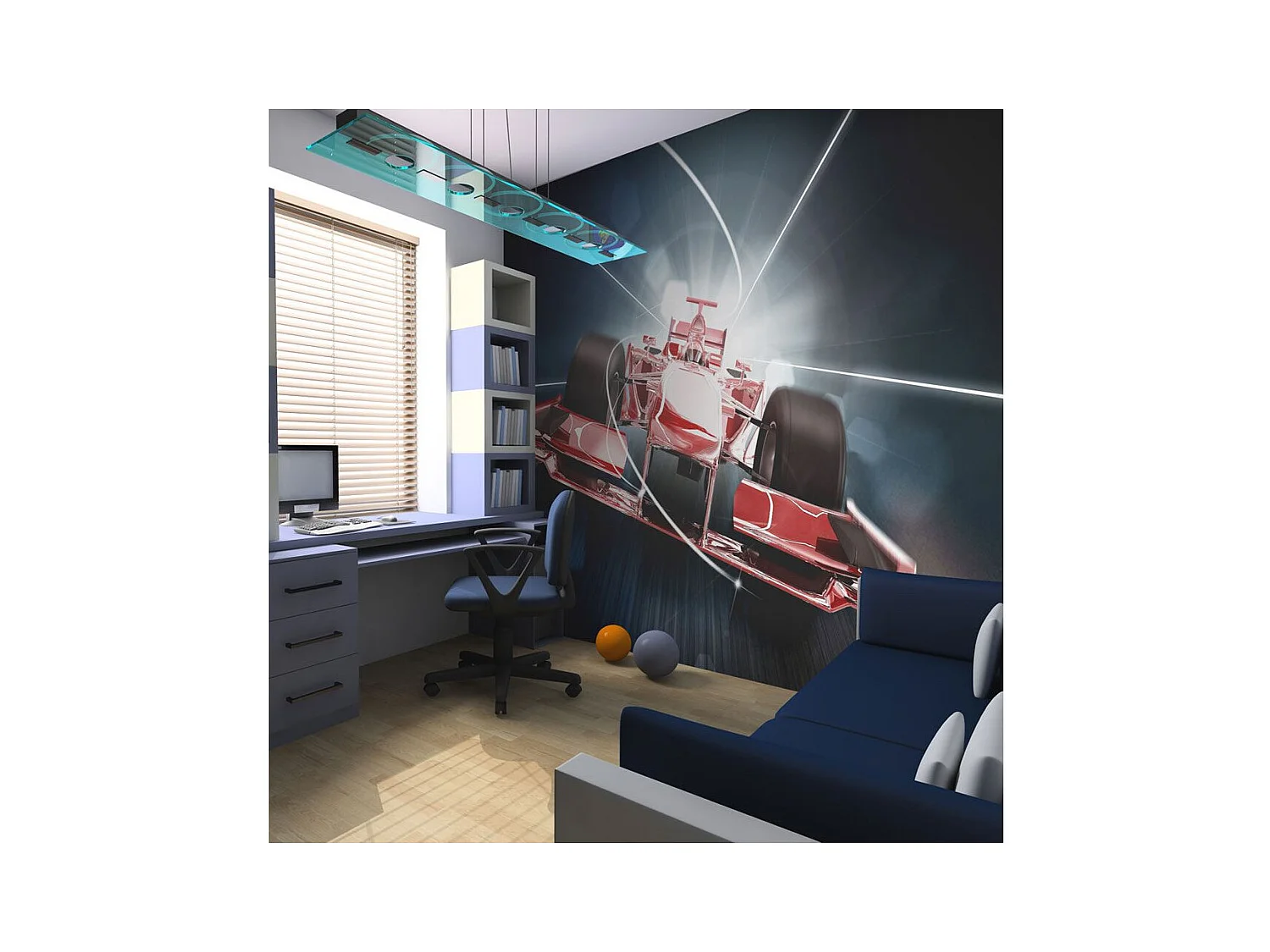 Papier Peint "Vitesse & Dynamique F1 Formule 1" 231 x 300 cm