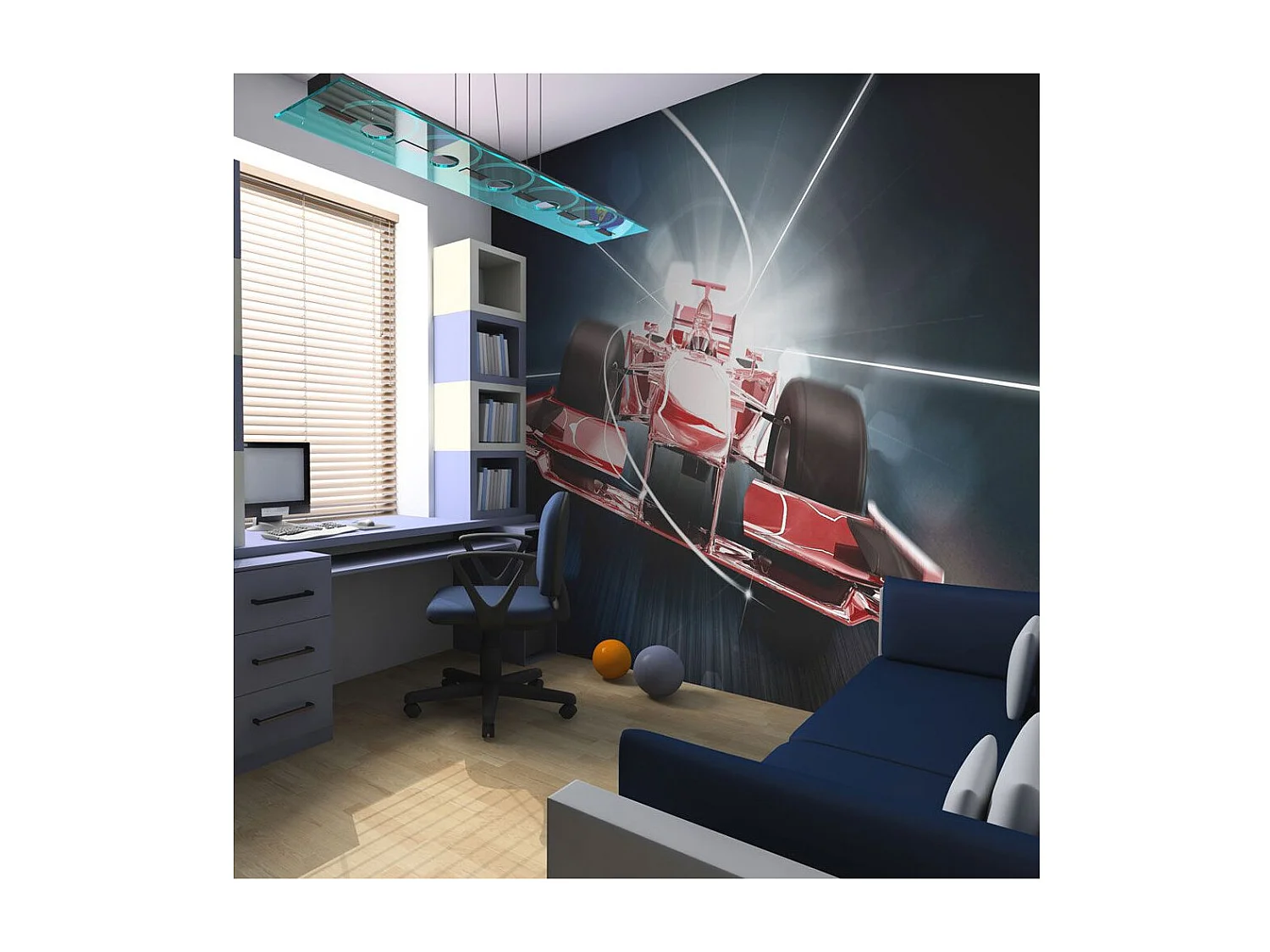 Papier Peint "Vitesse & Dynamique F1 Formule 1" 231 x 300 cm