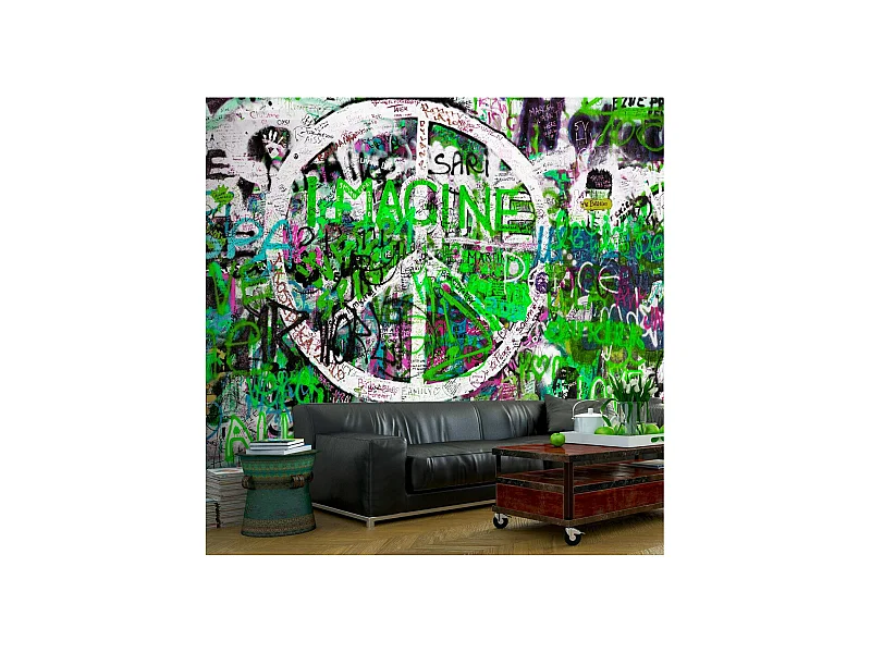 Papier Peint "Green Graffiti" 105 x 150 cm