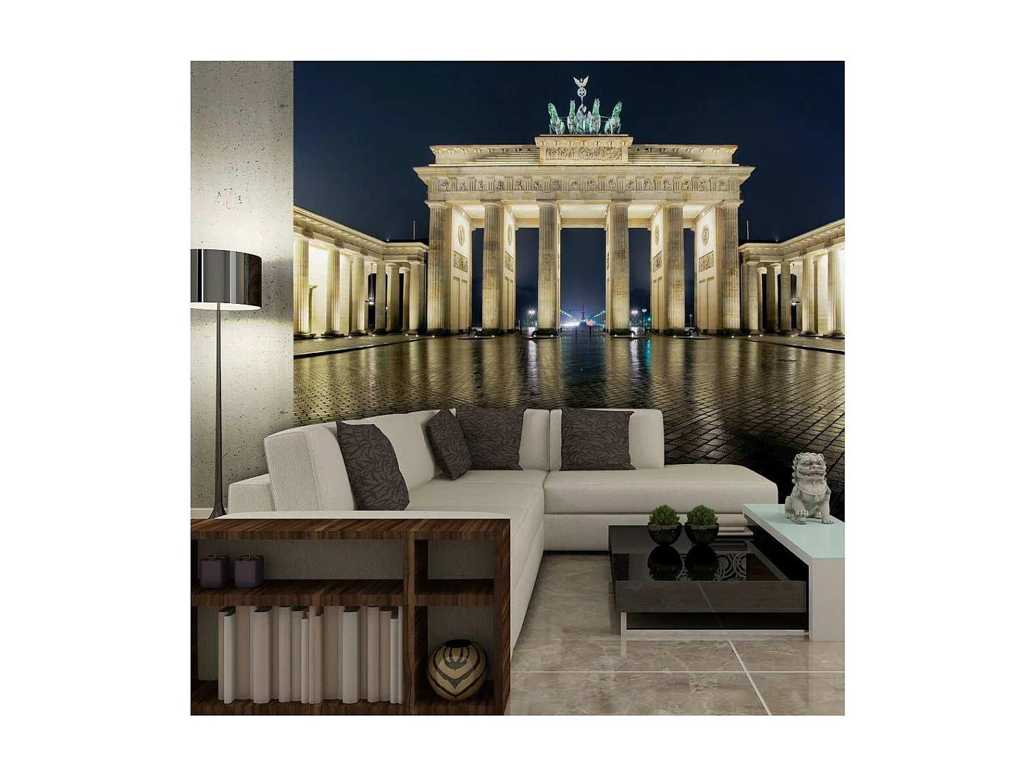 Papier Peint "Porte de Brandebourg de Nuit" 193 x 250 cm