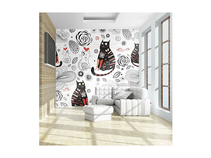 Papier Peint "Chats Amoureux" 270 x 350 cm