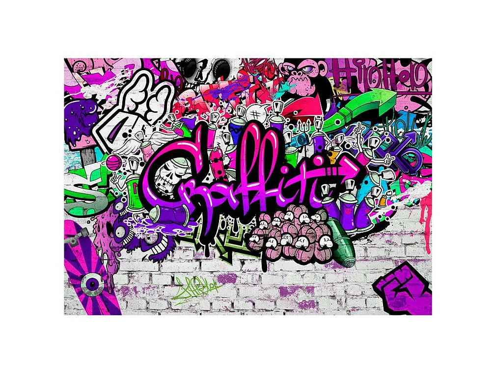 Papier Peint "Purple Graffiti" 140 x 200 cm