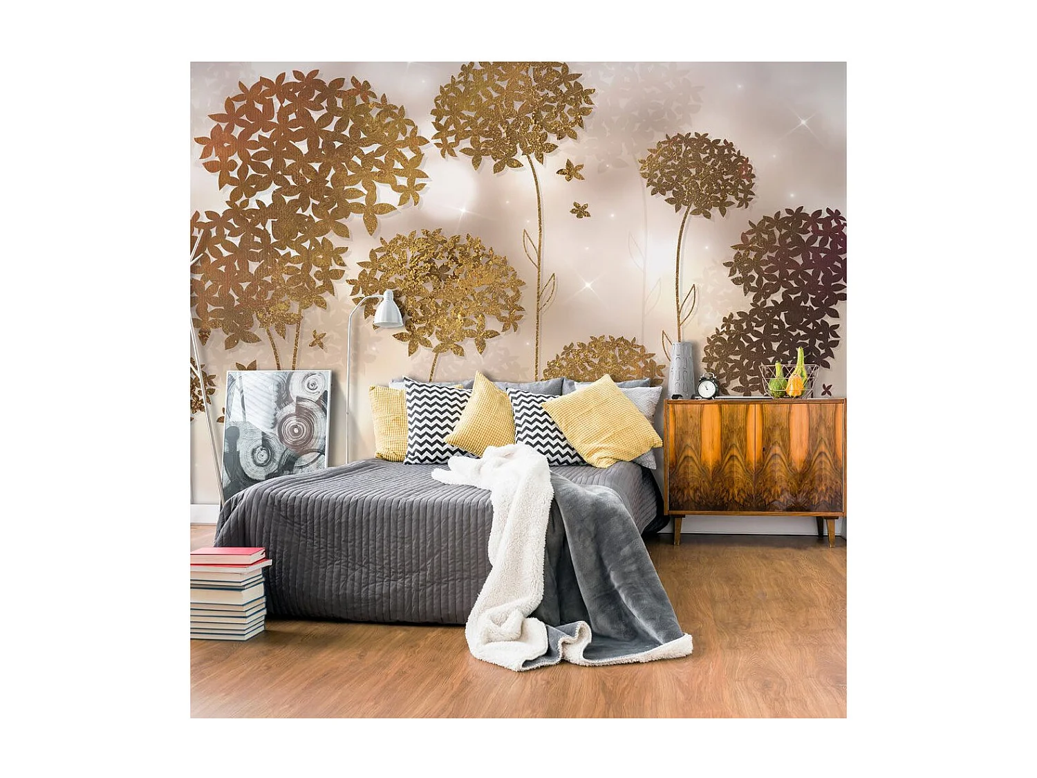 Papier Peint "Golden Garden" 105 x 150 cm