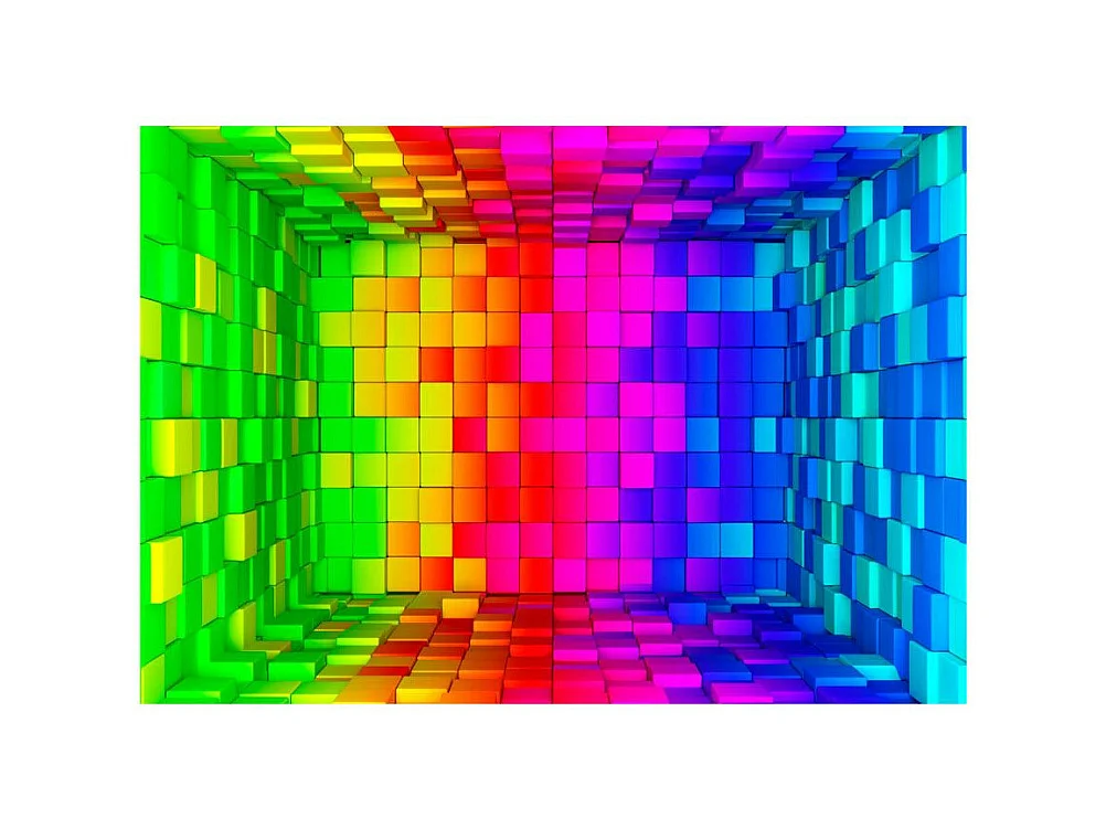 Papier Peint "Rainbow Cube" 70 x 100 cm