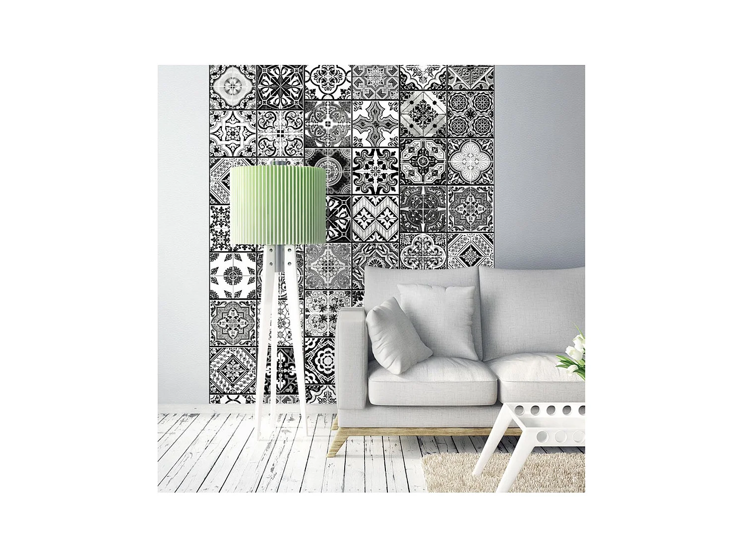 Papier Peint "Arabesque Black & White" 50x1000cm