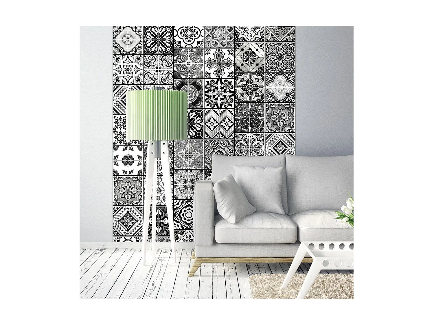 Papier Peint "Arabesque Black & White" 50x1000cm