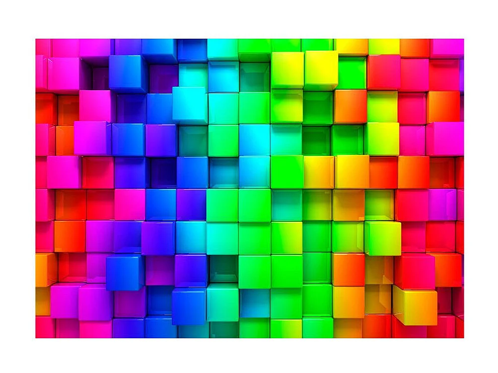 Papier Peint "Colourful Cubes" 105 x 150 cm