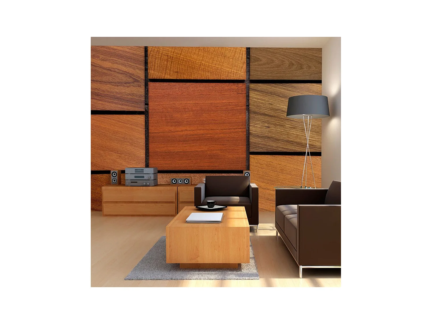 Papier Peint "Cubes en Bois" 105 x 150 cm