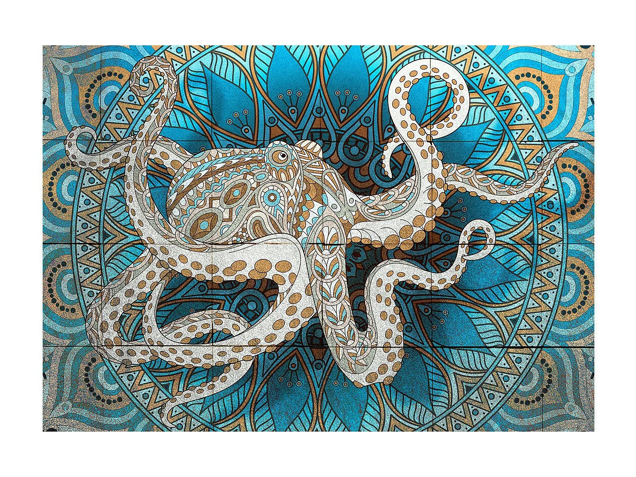 Papier Peint "Zen Octopus" 210 x 300 cm