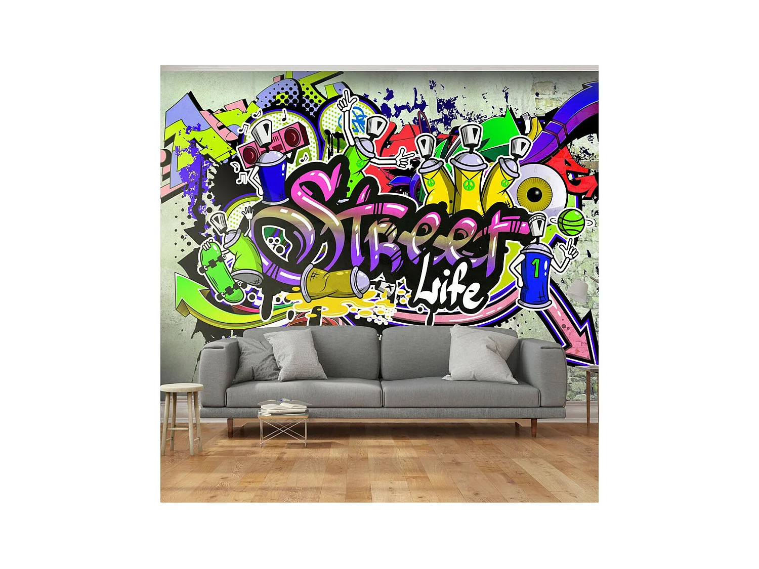 Papier Peint "Colourful Cooperation" 70 x 100 cm