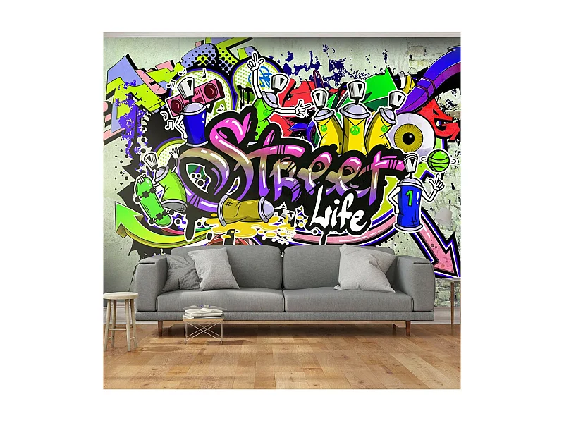 Papier Peint "Colourful Cooperation" 70 x 100 cm