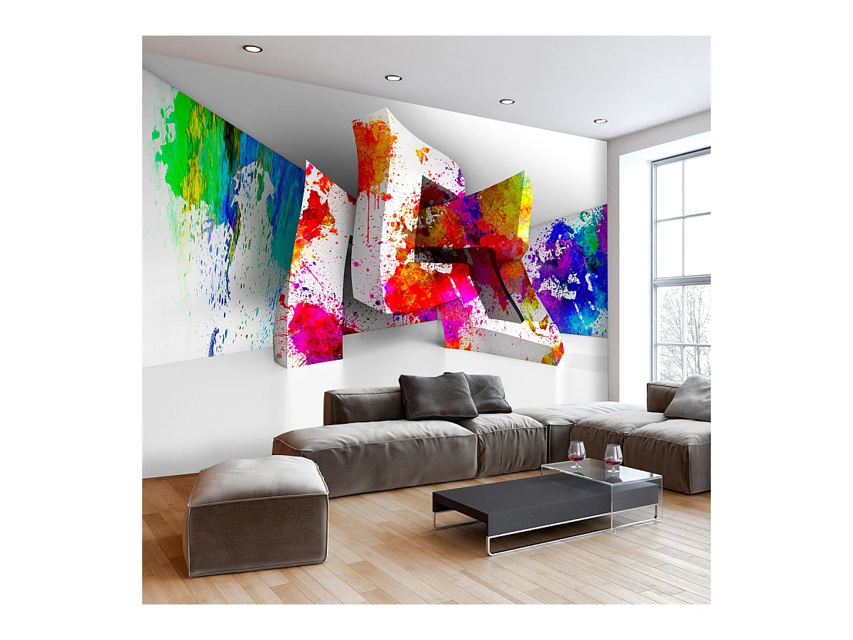 Papier Peint "Three Dimensional Shapes" 140 x 200 cm