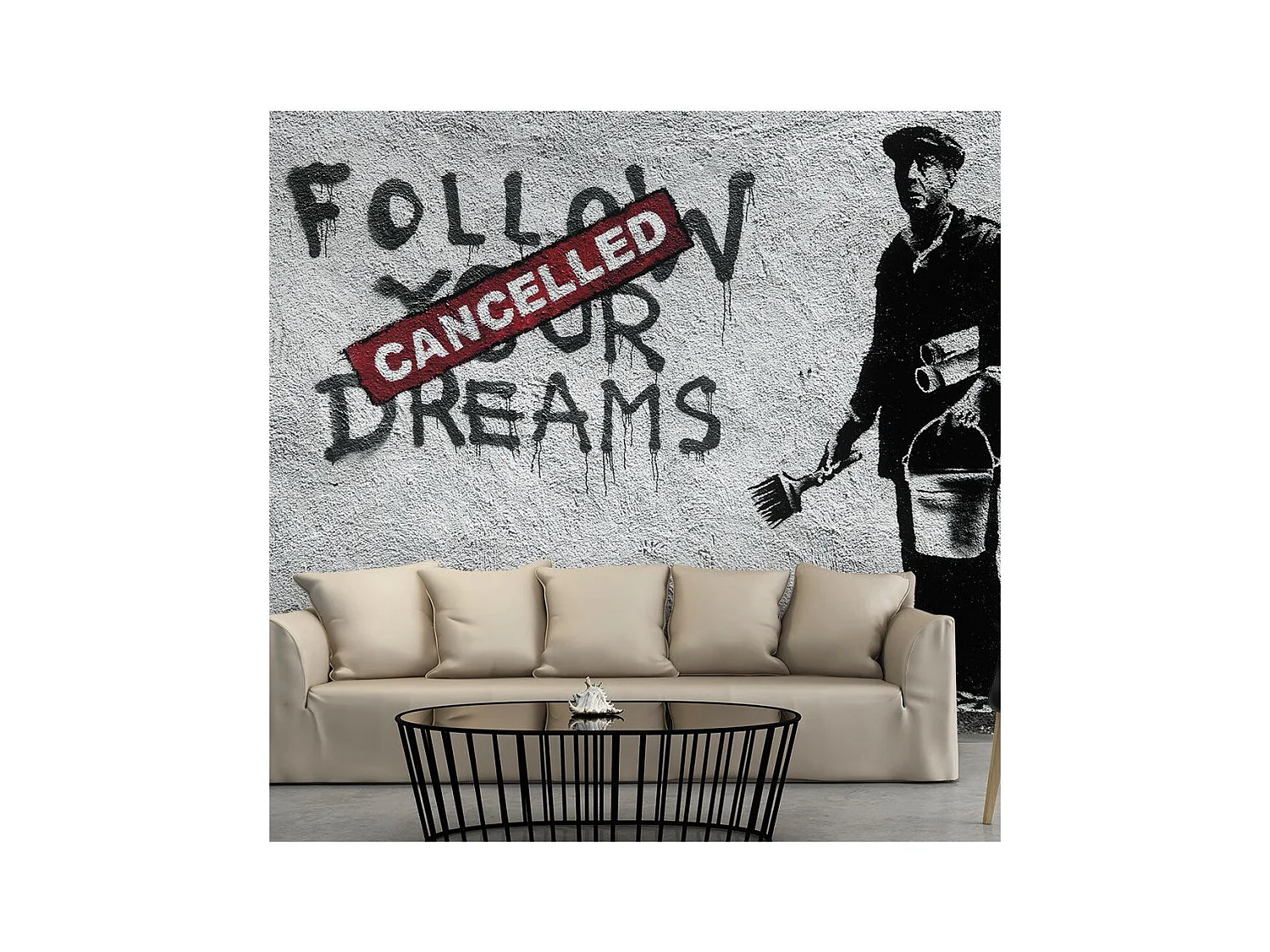 Papier Peint "Dreams Cancelled Banksy" 210 x 300 cm